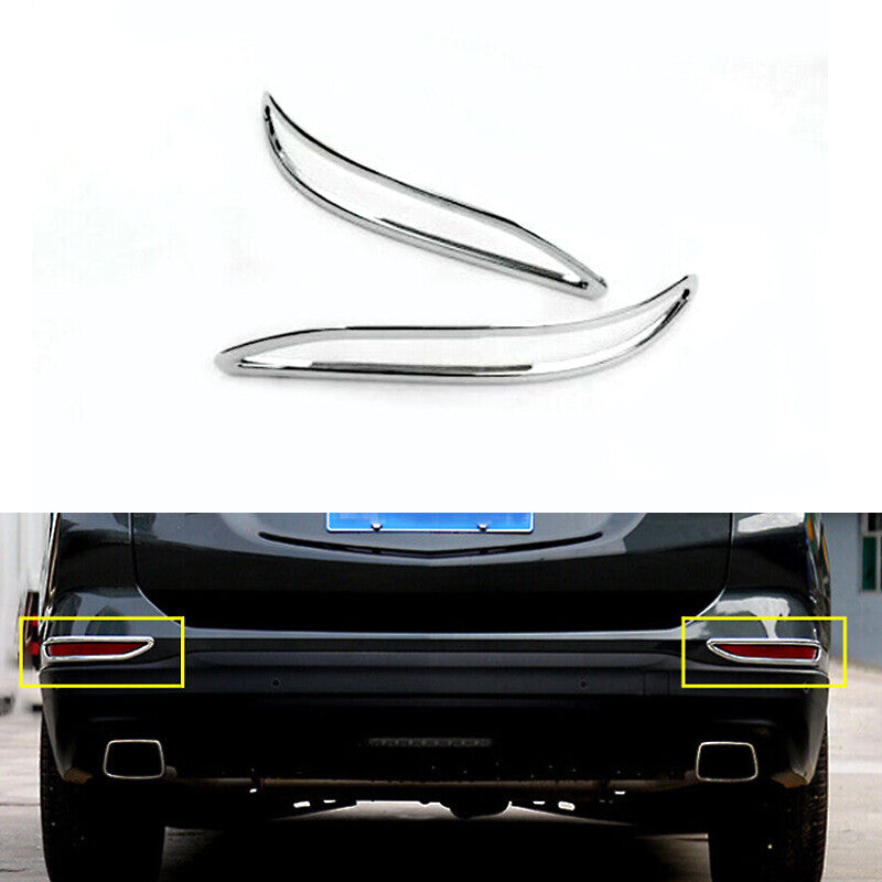 1 Pair ABS Chrome Rear Reflector Lamp Trim Cover for Chevrolet Equinox 2018-2020