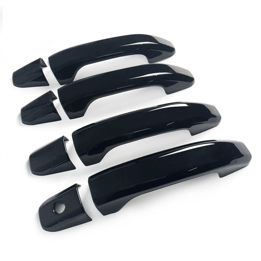 for 2014-2024 for Chevy Silverado for GMC for Sierra GLOSS BLACK Door Handle COVERS w/PsgrKH