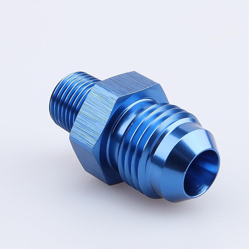 2Pcs 6AN AN6 Male Flare to 1/8 NPT Pipe Thread Fitting Adapter Aluminum Blue