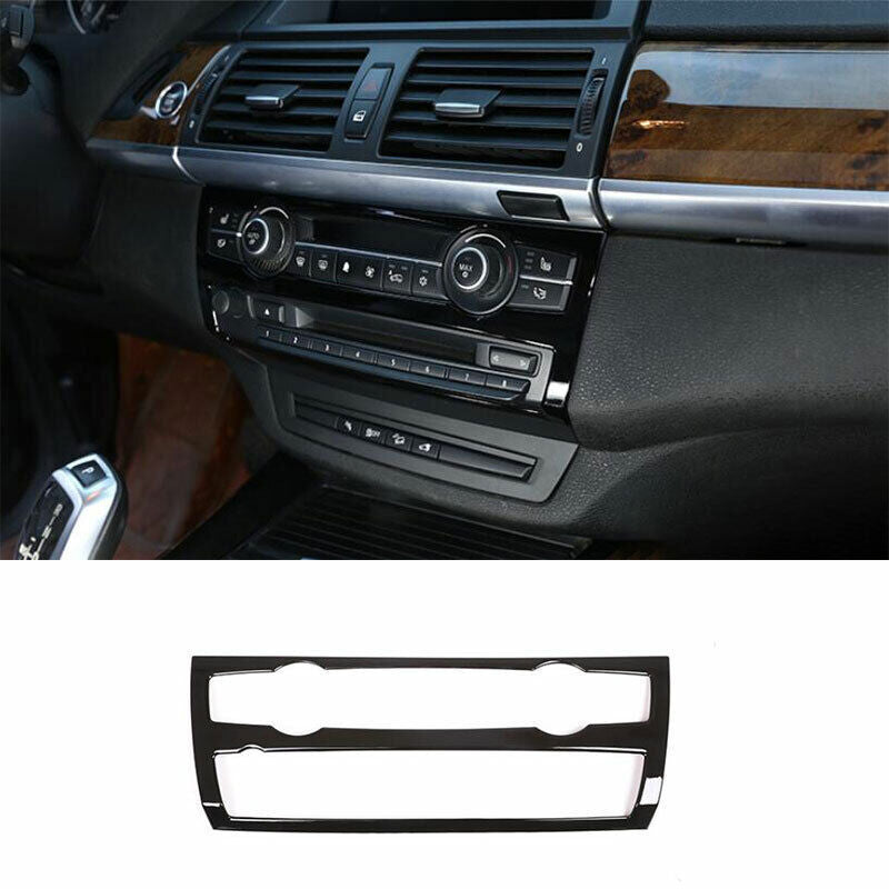 for BMW X5 X6 E70 E71 2008-13 ABS Black Console AC Button Control Frame Trim 1P
