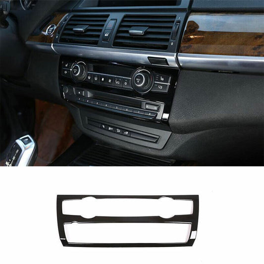 for BMW X5 X6 E70 E71 2008-13 ABS Black Console AC Button Control Frame Trim 1P