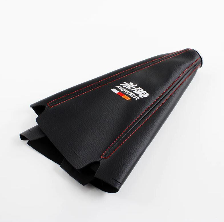 Car Gear Shift Knob Boot Racing Gearshift Protector Cover (Mugen, Black/Red, Universal)