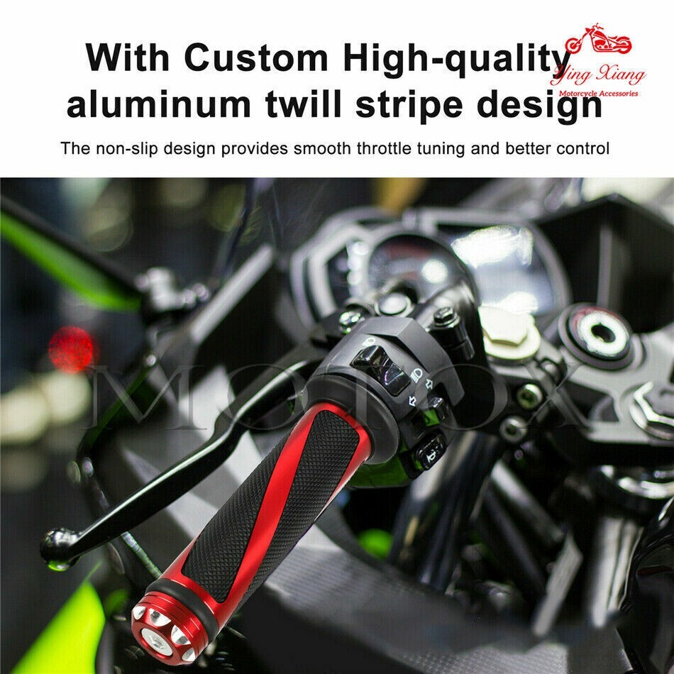 7/8 Handle Bar Hand Grip Fit For ZX10R 9R 7R 14R ZZR1400 ER-6N ER-6F 650