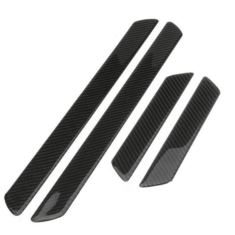 Universal Real Carbon Fiber Car Scuff Plate Door Pedal Step Pad Protector Strip