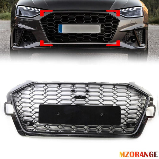 F¨¹r for Audi A4 S4 B9 2020-2022 K¨¹hlergrill Frontgrills Gl?nz Schwarz 8W0853651DB