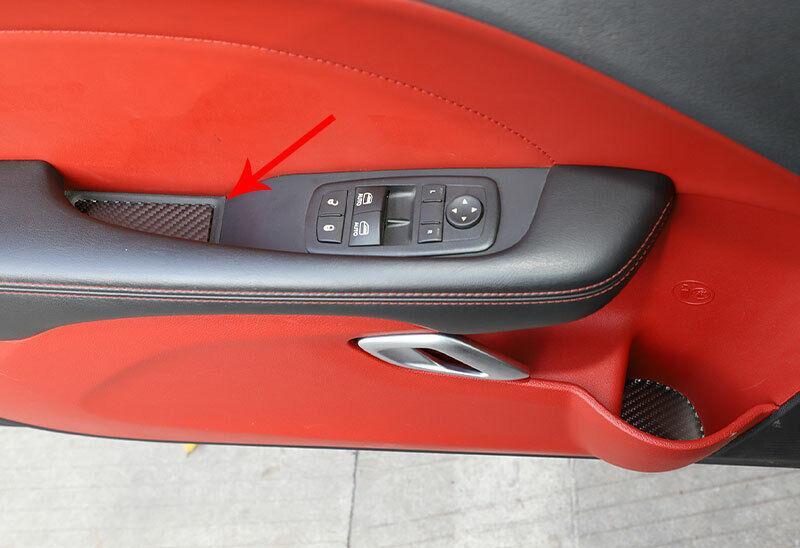 Fit For 2015-2021 for Dodge for Challenger Carbon Fiber Console Water Cup Pad Decoration