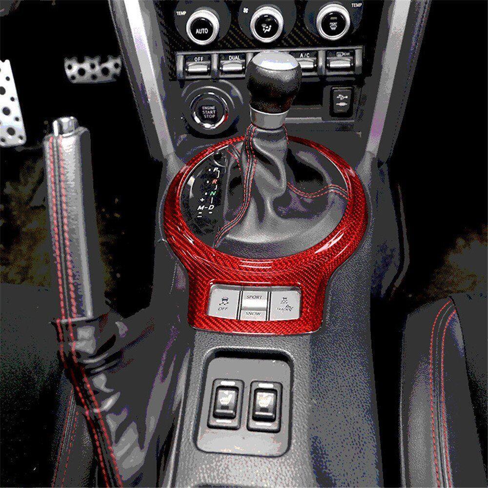 Red Carbon Fiber Gear Shift Panel Trim for Toyota 86 for Subaru BRZ12-20 for Scion -S