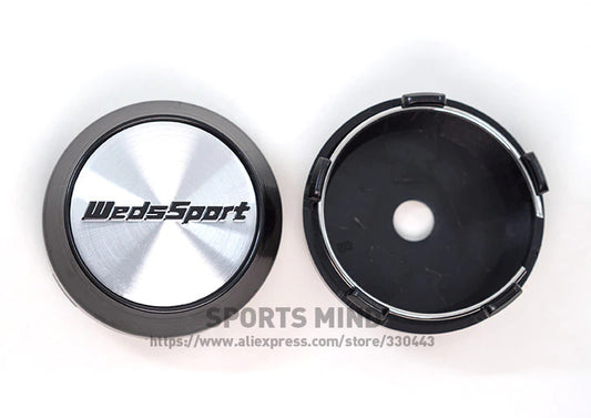 4x60mm Weds Sport Badge Wheel Center Cap Hub Cap Edge Cap Badge Silver TE37