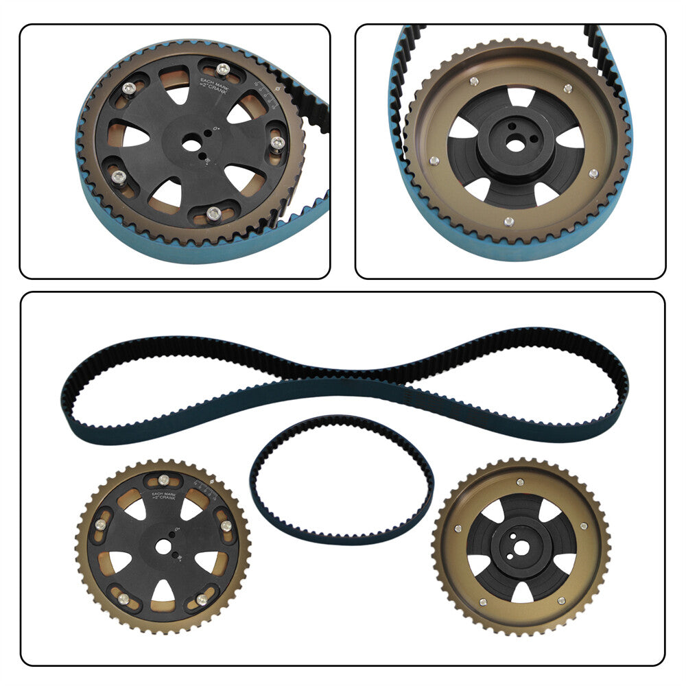 Cam Gear For Lancer EVO 1-9 Eclipse 4G63 Black + Racing Timing Belt + Balance