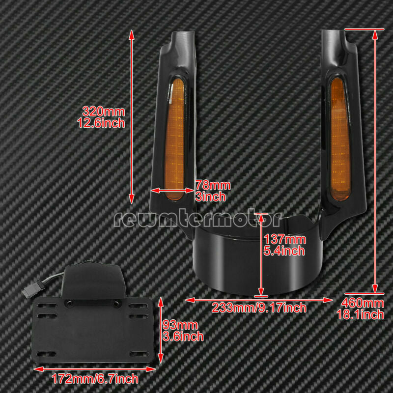 Rear Fender Extension Fascia Turn Signal Orange Fit for Harley Touring 2009-2013