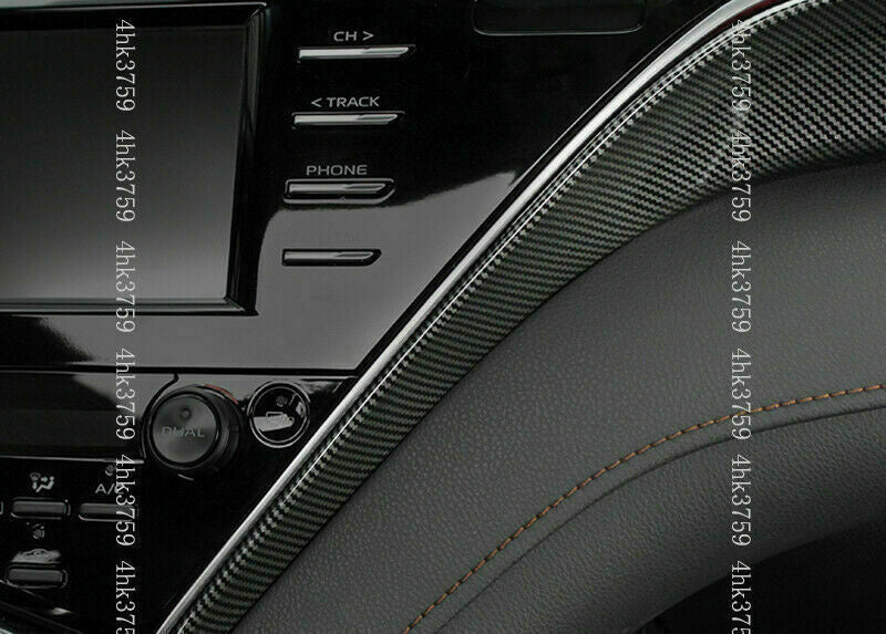 for Toyota for Camry 2018-2022 Carbon Fiber ABS Interior Dashboard Panel Cover Trim