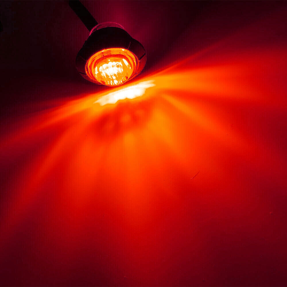 for Mini 3/4 Round Red LED Clearance Bullet Marker Lamp for Truck Trailer Bus