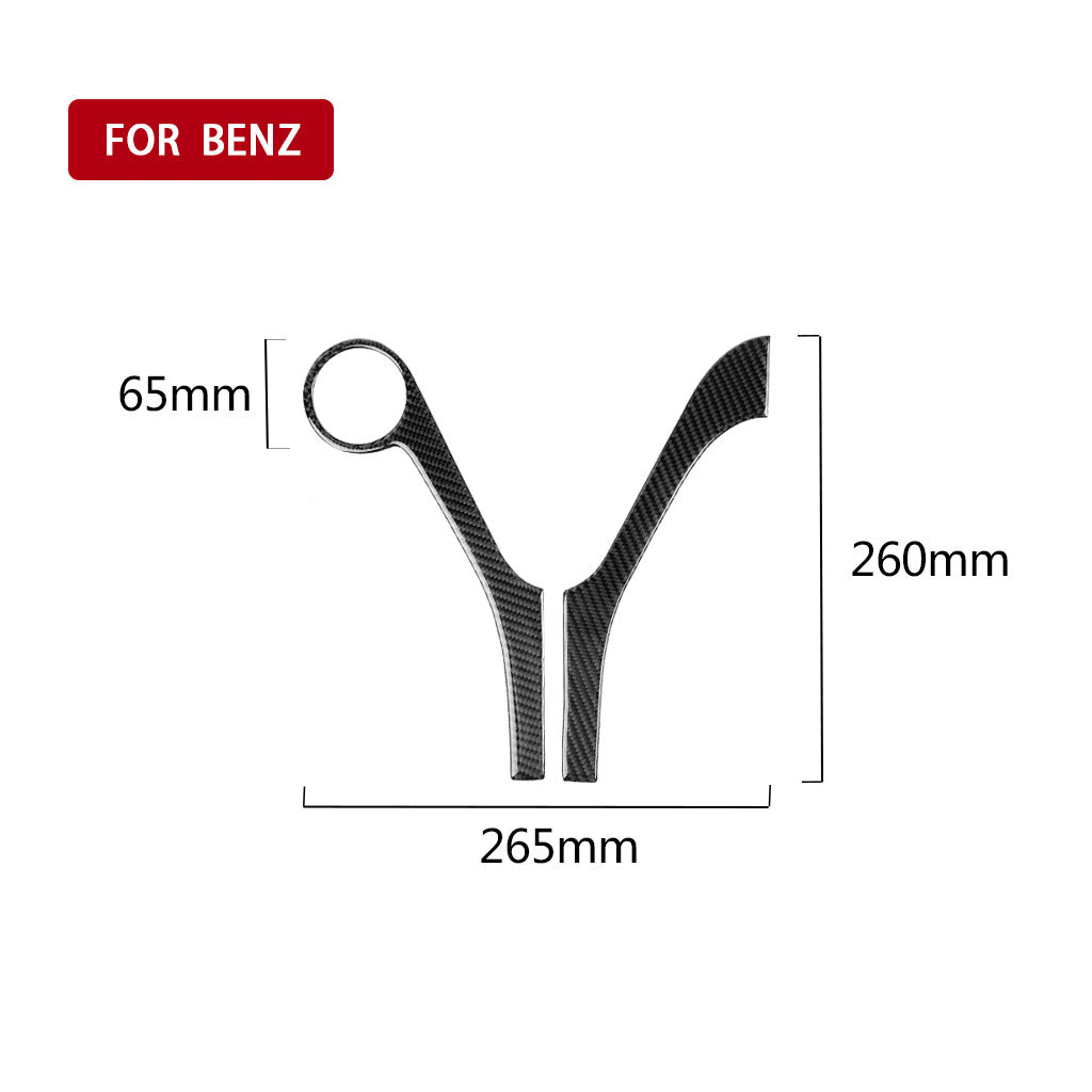 2x Carbon Fiber Center Console Trim for Mercedes-Benz C-Class W204 2007-10