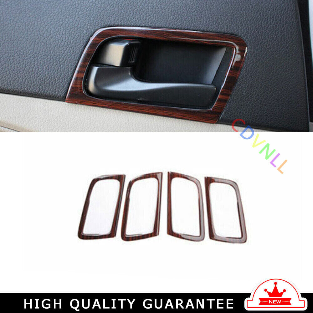 Car Inner Door Handle Cover Trim 4 for Kia K5 Optima 2011-2015 Brown Wood Grain