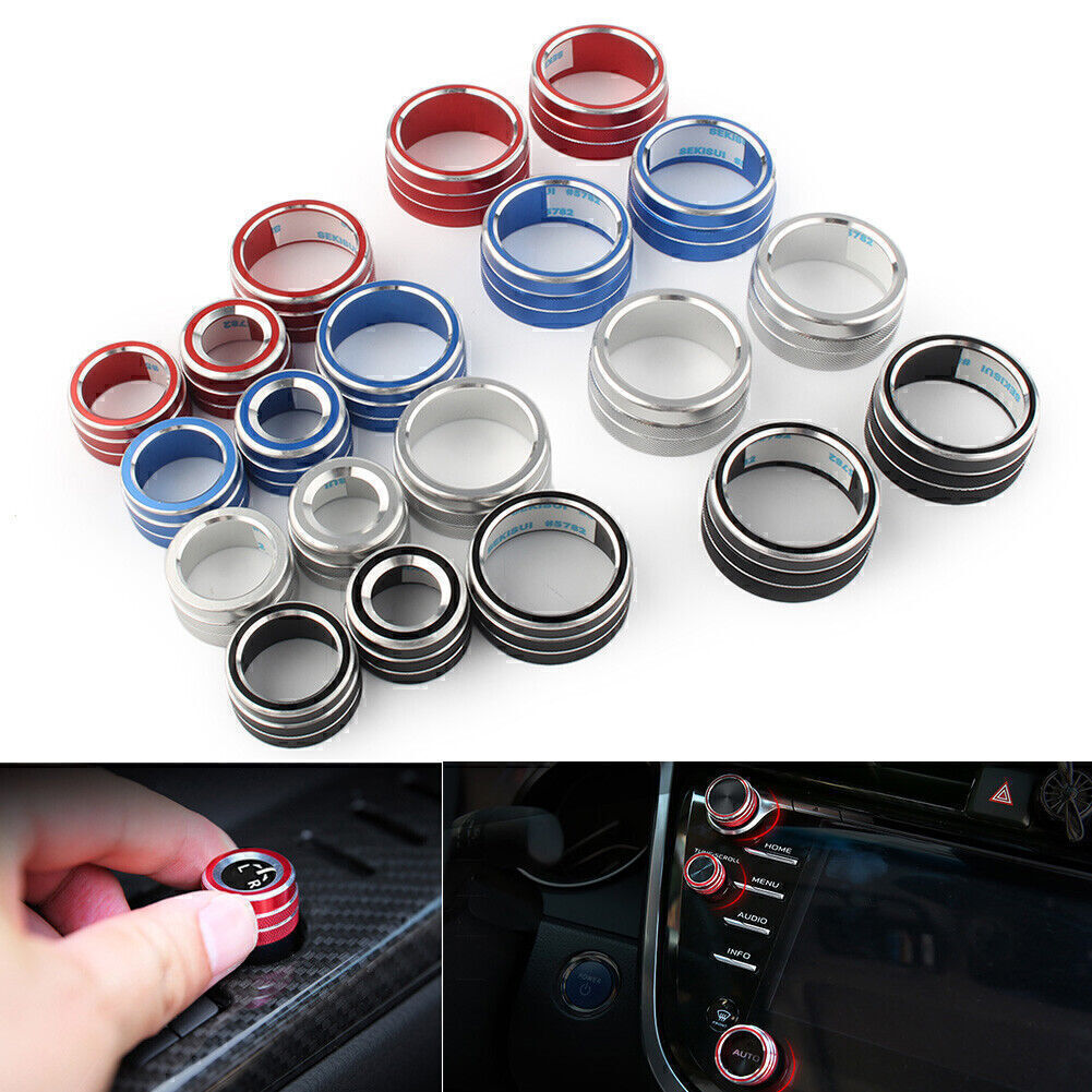 5pcs Air Conditioning Audio Buttons Switch Knob Covers for Toyota for Camry 2018 Red