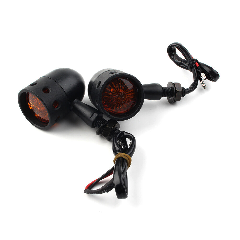 11 LED Retro Turn Signals Amber Indicator Lights Lamps Black Universal UK