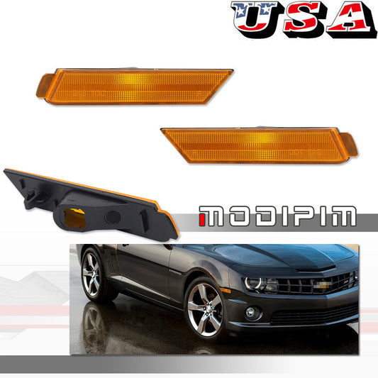 Suitable for 2010-2015 for Chevrolet Camaro front bumper side marker light reflector amber lens