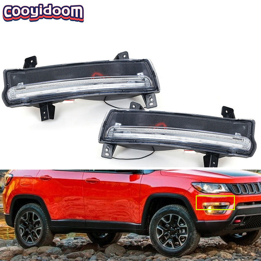 For 2017-19 for Jeep Compass LED Front Daytime Running Lights DRL Fog Lamps LHRH