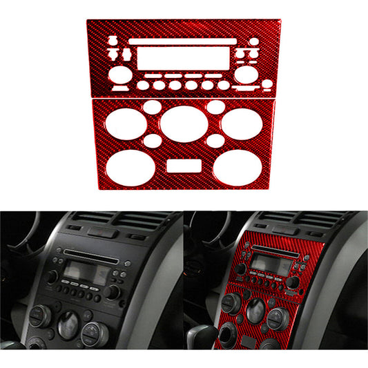 Carbon Fiber Center Control Panel Cover Trim for Suzuki Grand Vitara 2010-13 Red