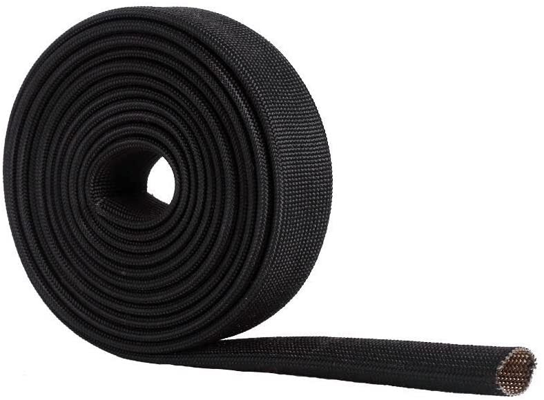 10-foot-3/4-inch fiberglass-wrapped heat hose cover for automotive wiring harness protection.