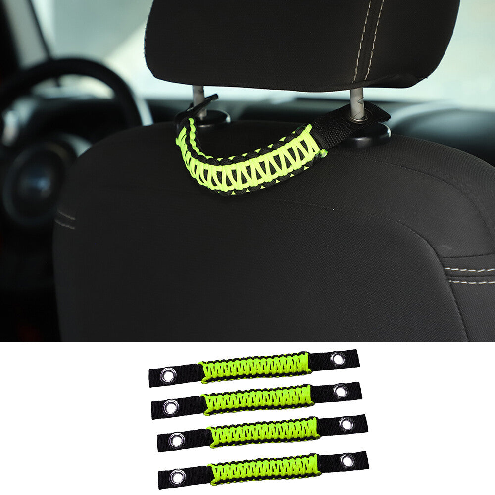 4¡ÁGreen Headrest Top Roll Bar Grab Handles Grip for Jeep for Wrangler YJ TJ JK JL JT