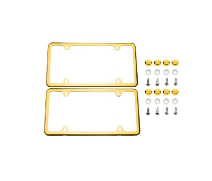Gold-plated license plate cover caps and trunk boots for Jeeps