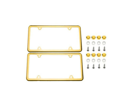 Gold-plated license plate cover caps and trunk boots for Jeeps