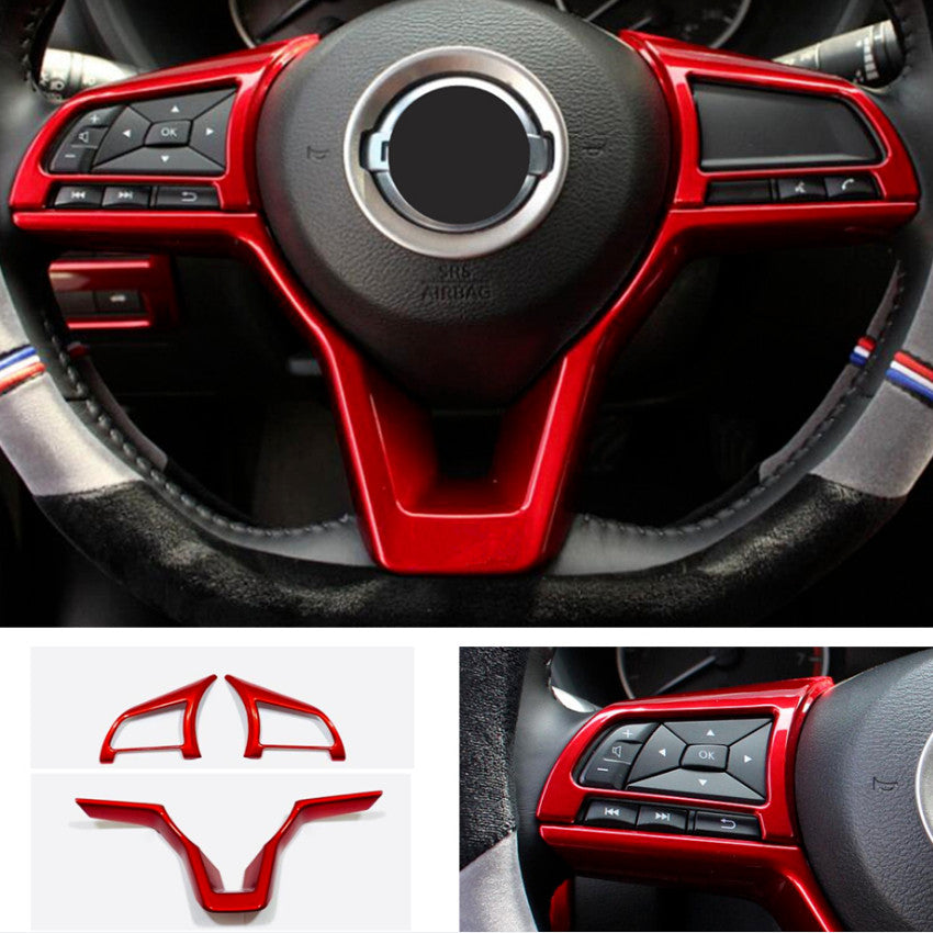 ABS bright red steering wheel trim frame suitable for NISSAN KICKS 2021 - 2024