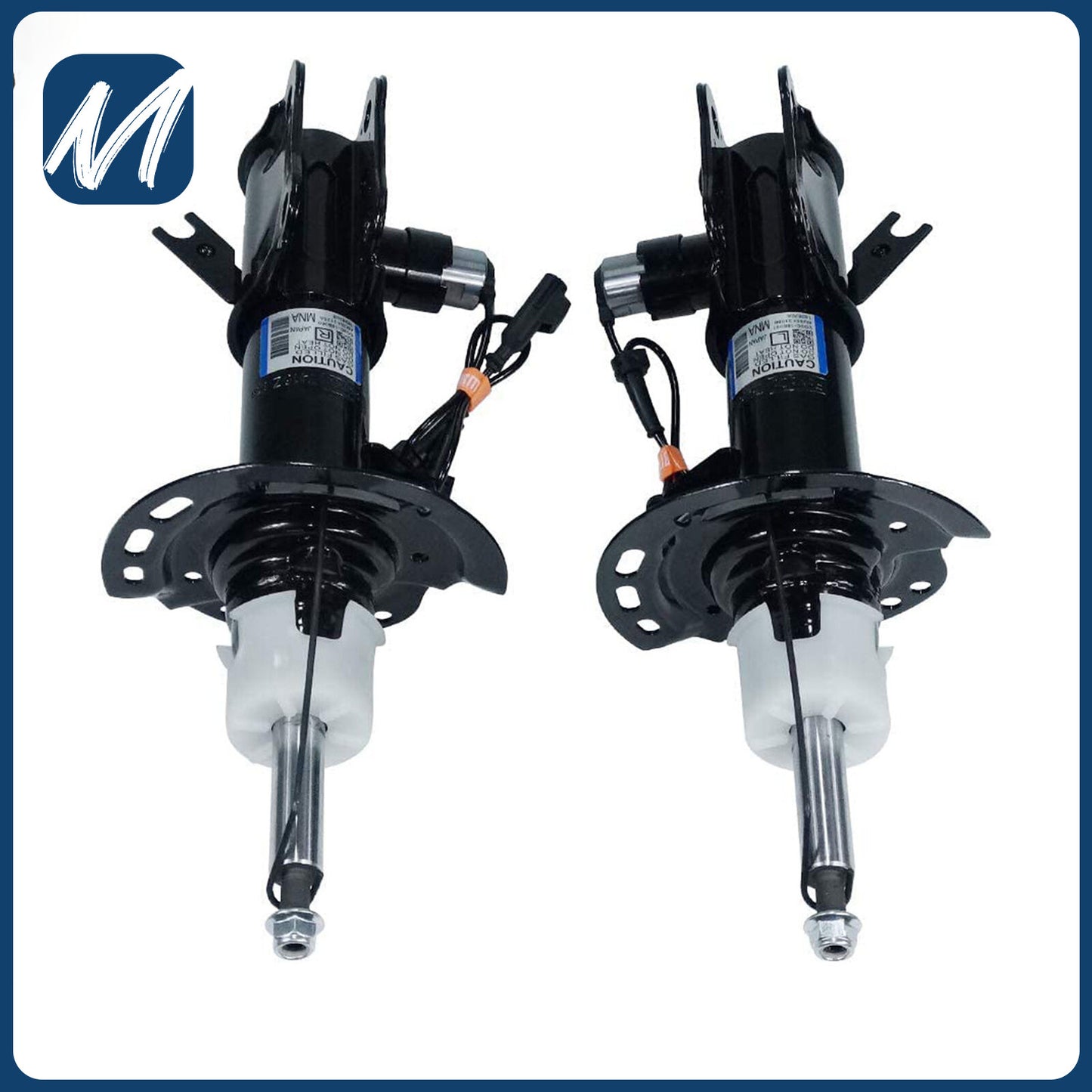 A pair of front shock absorber spring struts with Assys magnetic attachments for a for Ferrari F430 (2005-2009).