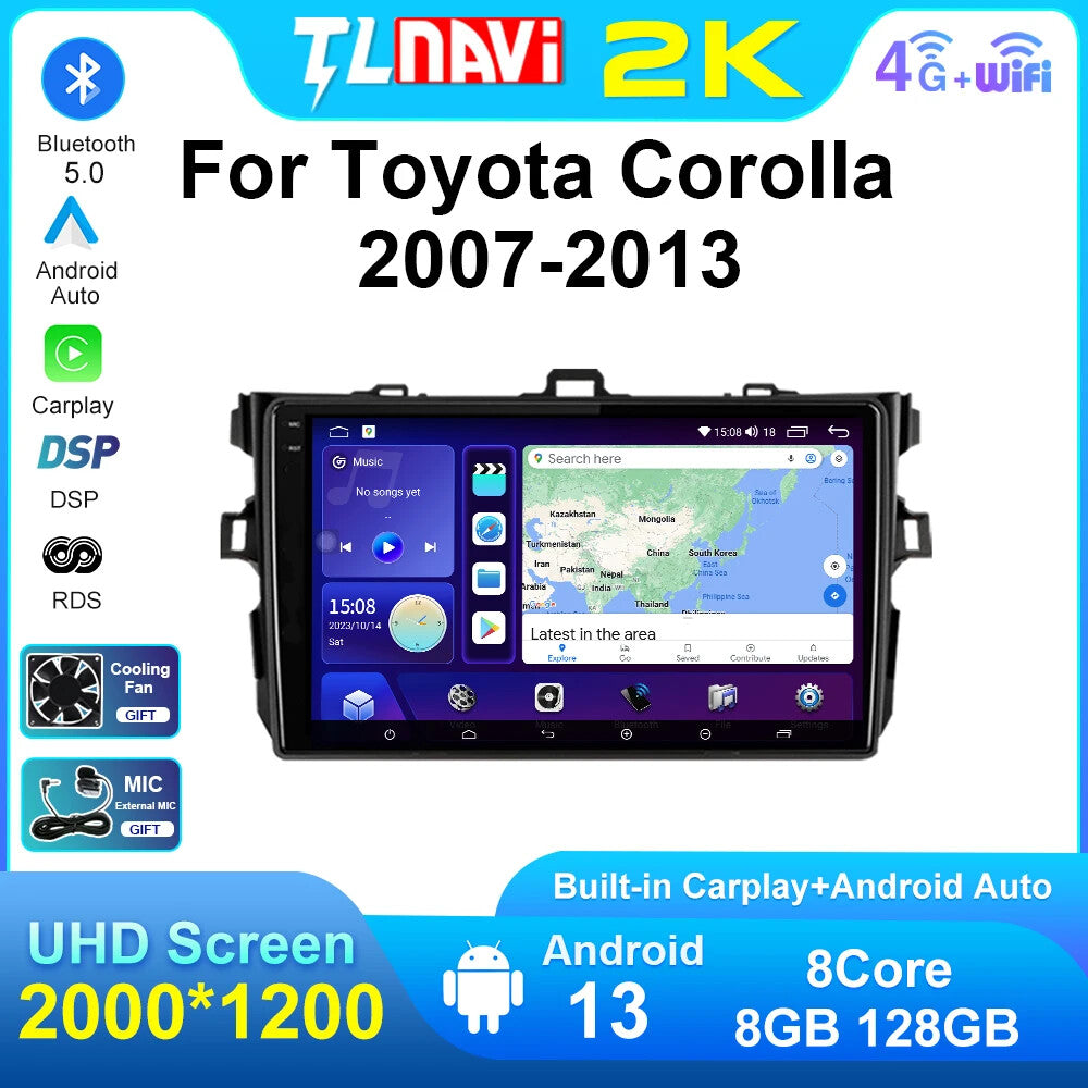 for Toyota for Corolla E140 E150 2007-2013 Car Radio Multimedia Stereo GPS Player