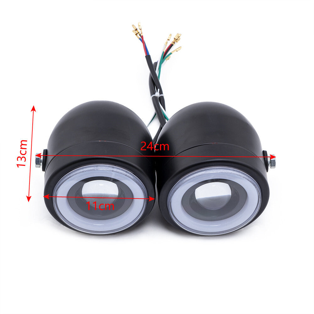 Dual headlights with brackets for Harley-Davidson dual sport softtails