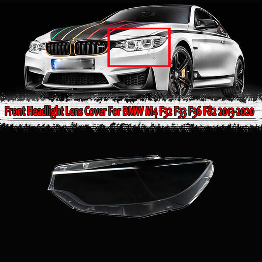 Transparent cover for front left headlight lens, suitable for BMW M4 F80 F82 F32 F33 F36 13-2020