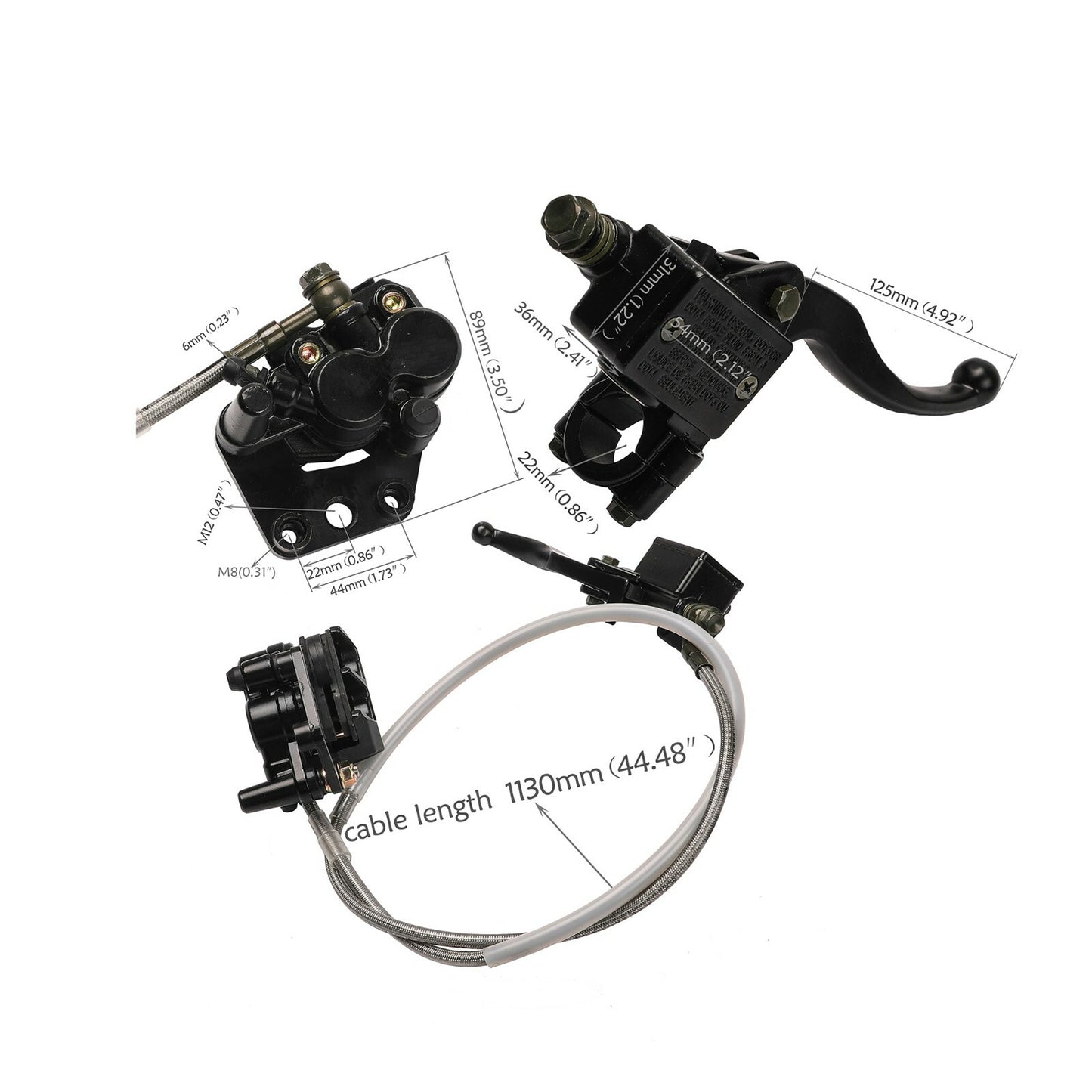 Front  Rear Brake Caliper Master Cylinder Pad For Pit Dirt Bike 110cc 125cc 140