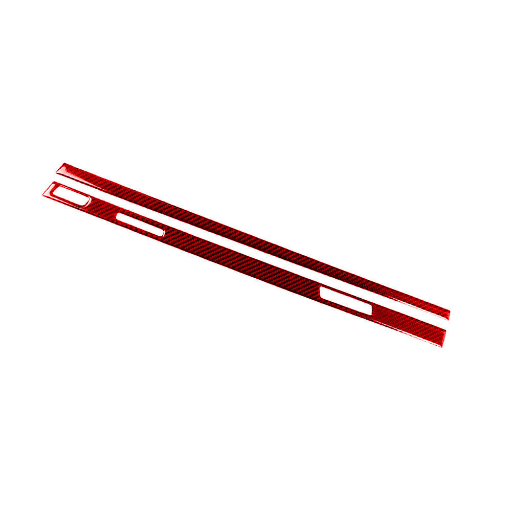 2X Red Carbon Fiber Interior Copilot Dashboard Cover Trim for Audi Q7 2016-2019