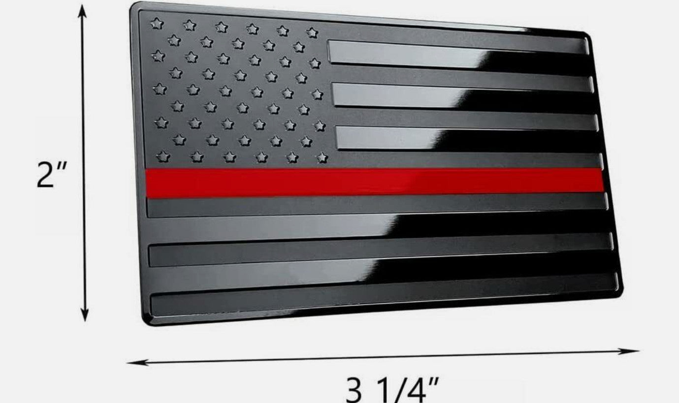 Car side fender rear trunk badge sticker American flag black and red for GimCiss
