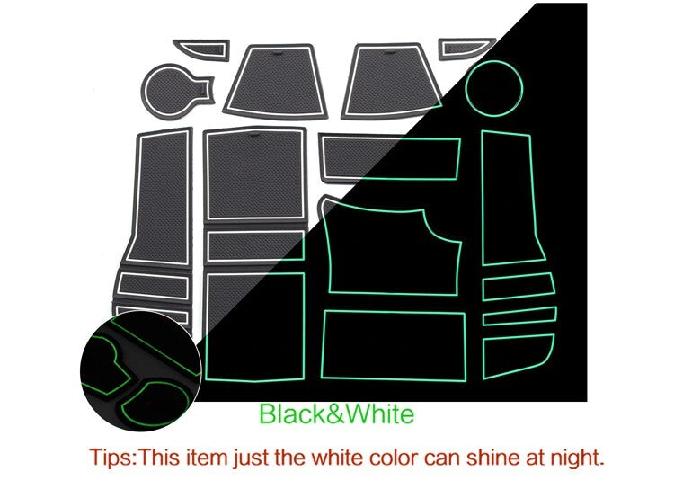 Anti-Slip Gate Slot Cup Mat for Peugeot 2008 e-2008 GT Line 2019 - 2024 White