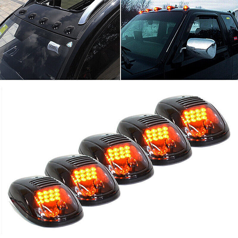Smoke Cab Roof Marker Lights Amber for Dodge for Ram 1500 2500 3500 4500 2003 - 2019