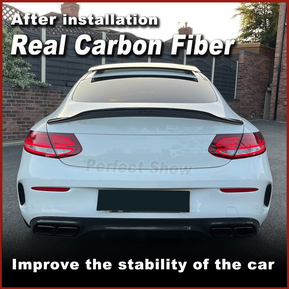 REAL Carbon Trunk Spoiler Wing for Mercedes C205 C200 C300 C63 Coupe 2014-19