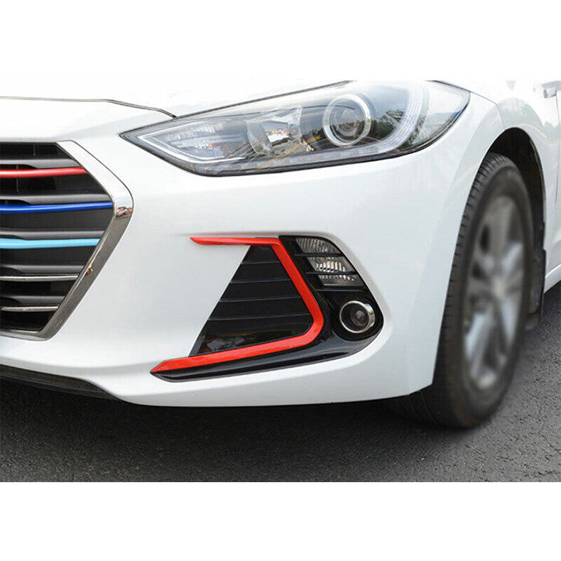 for Hyundai for Elantra 2017-2018 Black  Red Front Fog Light Bezel Lamp Frame Cover