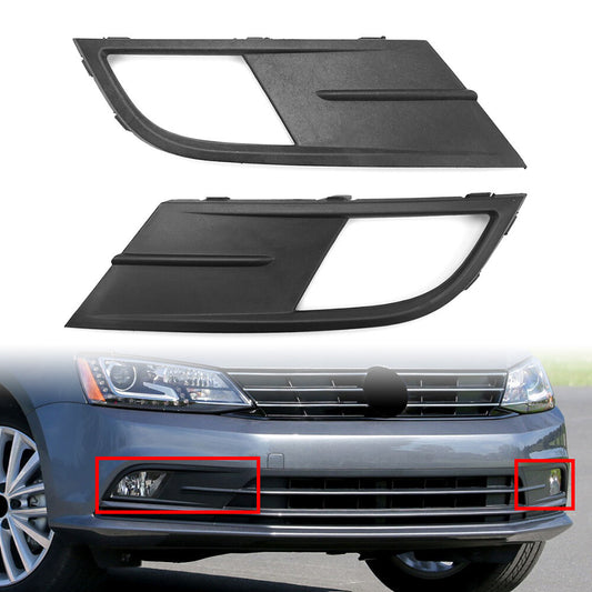 2x Front Bumper Fog Light Lamp Grille Grill With Hole Fit for VW for Jetta MK6 2015-2018