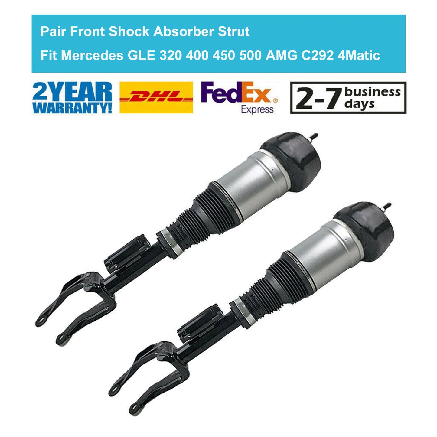 for Mercedes GLE C292 GLE400 43AMG 4Matic 2PCS Front Air Suspension Struts ADS