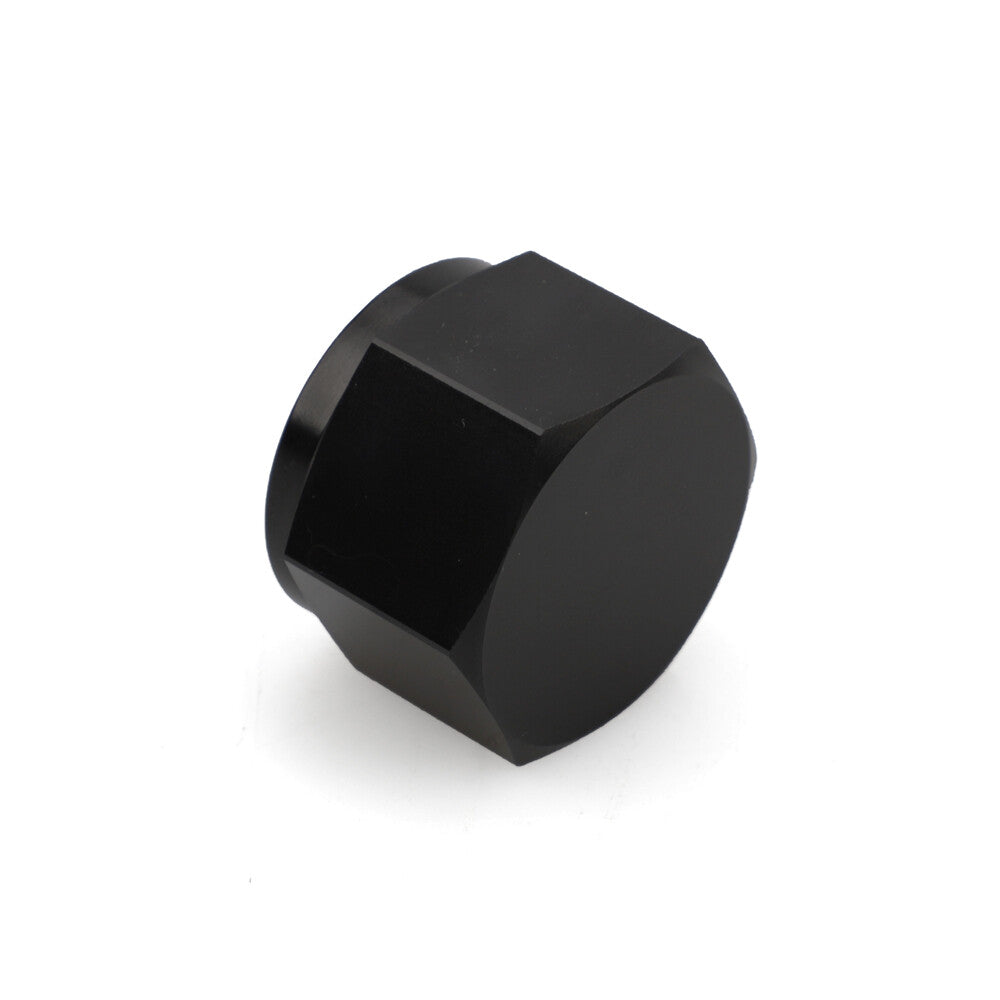 2-Pack AN8 Female Horn Connector Caps - 8AN Block Off Nut Aluminum Black