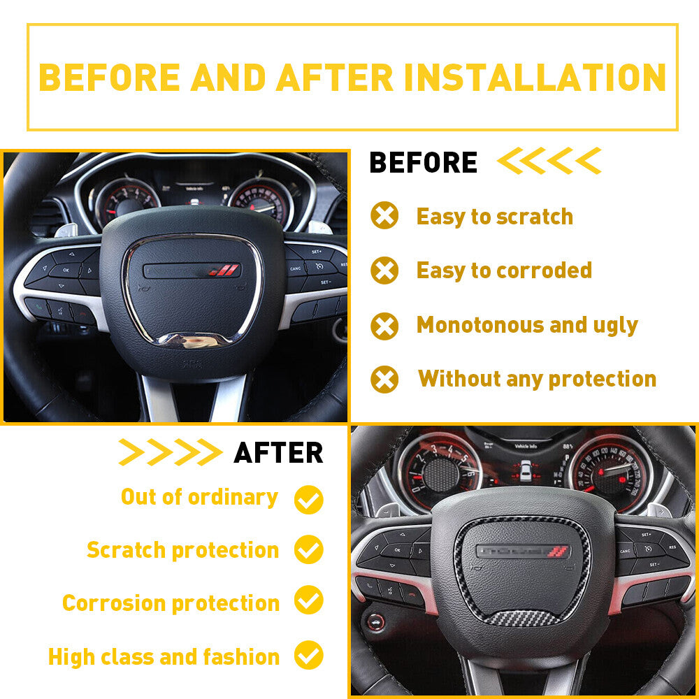 Steering Wheel Trim Cover for Dodge Durango Accessories for Challenger Charger 2015+