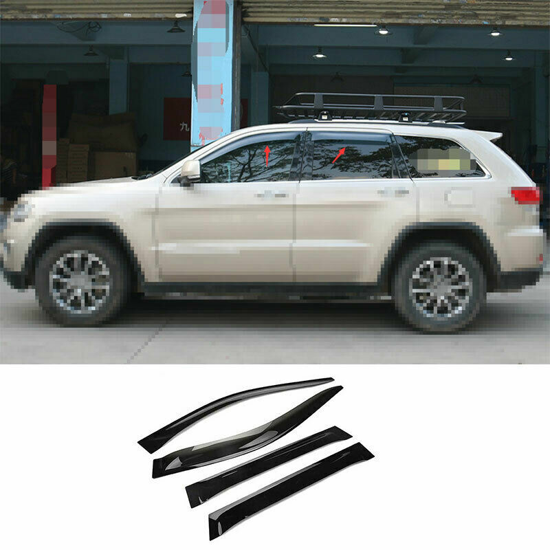 For Grand Cherokee 11-20 Black Window Visor Deflector Vent Sun Rain Guard Shade
