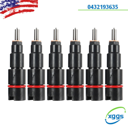 6pc Fuel Injectors 0432193635 RV275 Fits for 98.5-02 for Dodge 5.9L 40-50 HP