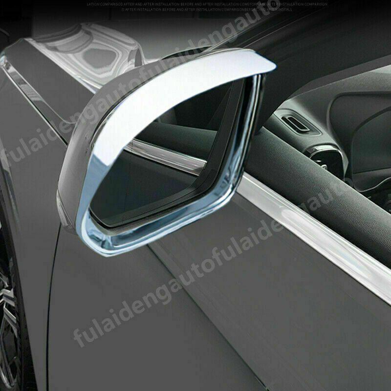2X for Volvo XC40 2018-2022 Chrome Rearview Mirror Rain Eyebrow Frame Cover Trim