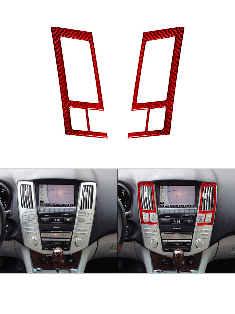 Red Carbon FiberCenter Air Vent Outlet Cover Trim for Lexus RX330 350 2004-2009