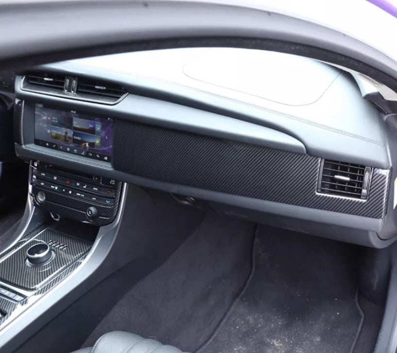 Center Console Carbon Fiber for Jaguar XF Dash AC LR Air Vent Panel 2016-2020