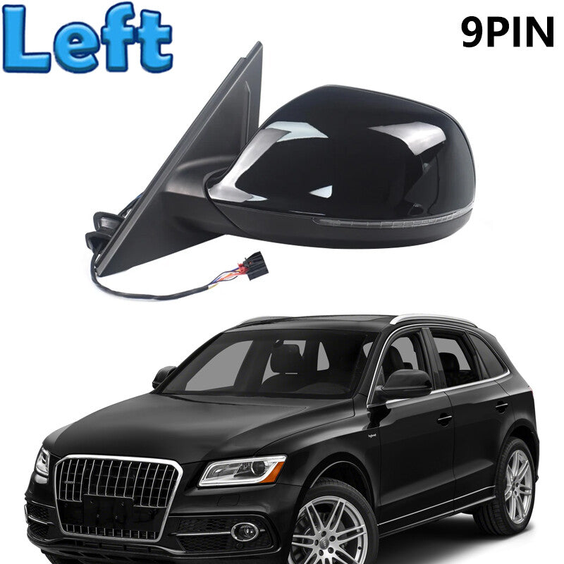 Side Mirror Power Fold Heated Turn Signal Lamp 9 Pin Left for Audi Q5 2009-2015