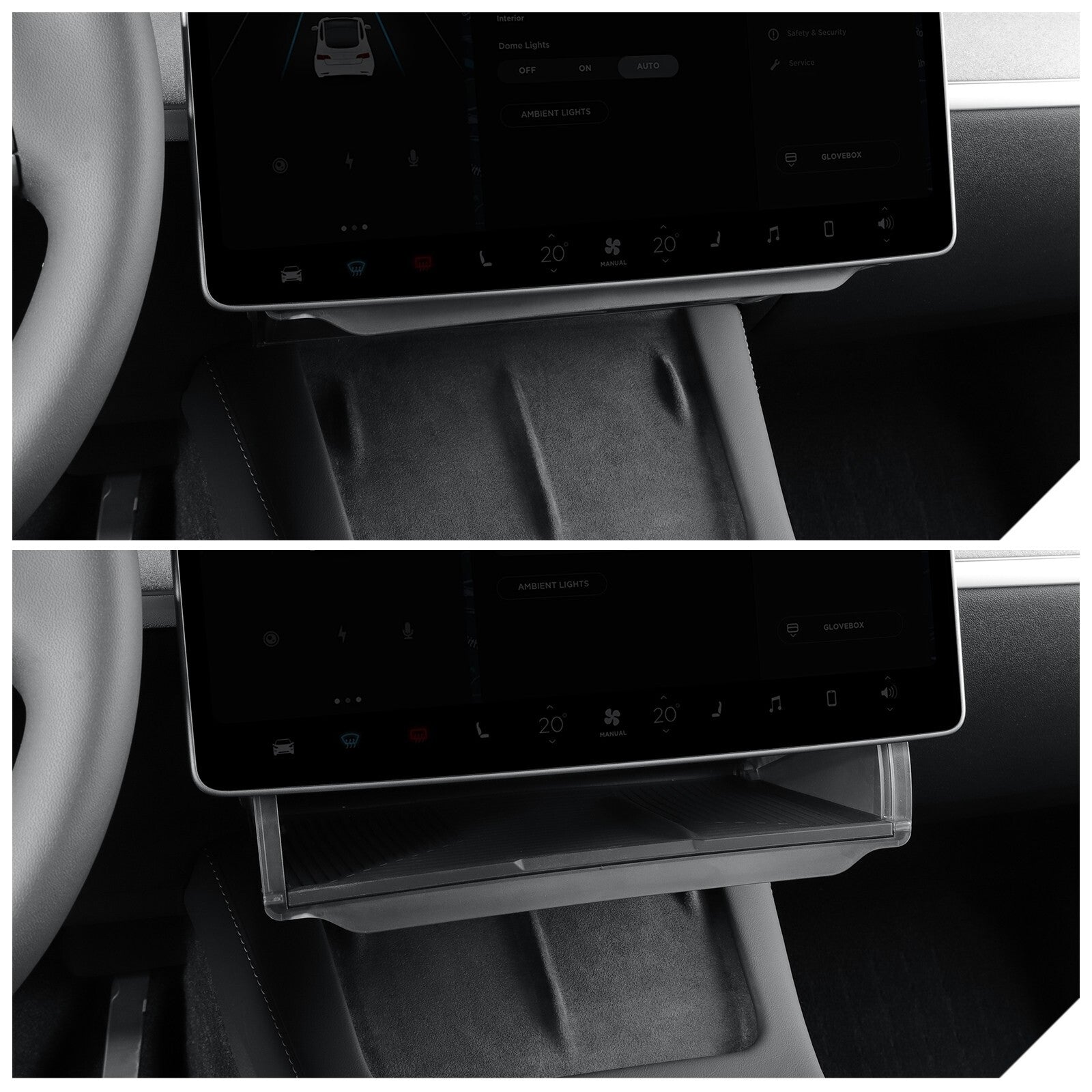 for Tesla for Model Y 2024 Under The Central Control Screen Hidden Car Storage Box
